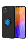 BFS  Huawei Y5P Kılıf Range Yüzüklü Silikon - Siyah-Mavi