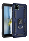 BFS  Huawei Y5P Kılıf Sofya Yüzüklü Silikon Kapak - Lacivert