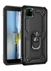 BFS  Huawei Y5P Kılıf Sofya Yüzüklü Silikon Kapak - Siyah