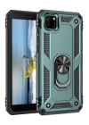 BFS  Huawei Y5P Kılıf Sofya Yüzüklü Silikon Kapak - Yeşil