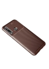 BFS  Huawei Y6P Kılıf Auto Focus Karbon Kapak - Kahverengi