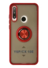 BFS  Huawei Y6P Kılıf Montreal Yüzüklü Silikon Kapak - Kırmızı