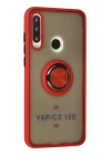 BFS  Huawei Y6P Kılıf Montreal Yüzüklü Silikon Kapak - Kırmızı