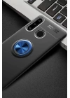BFS  Huawei Y6P Kılıf Range Yüzüklü Silikon - Siyah-Mavi
