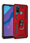 BFS  Huawei Y6P Kılıf Sofya Yüzüklü Silikon Kapak - Kırmızı