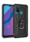 BFS  Huawei Y6P Kılıf Sofya Yüzüklü Silikon Kapak - Siyah