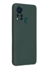 BFS  İnfinix Hot 11s Kılıf Nano içi Kadife Silikon - Koyu Yeşil