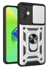 BFS  İnfinix Hot 30 4G Kılıf Pars Lens Yüzüklü Silikon - Gümüş