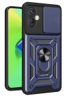 BFS  İnfinix Hot 30 4G Kılıf Pars Lens Yüzüklü Silikon - Lacivert