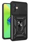BFS  İnfinix Hot 30 4G Kılıf Pars Lens Yüzüklü Silikon - Siyah