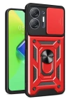 BFS  İnfinix Hot 30 5G Kılıf Pars Lens Yüzüklü Silikon - Kırmızı