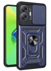 BFS  İnfinix Hot 30 5G Kılıf Pars Lens Yüzüklü Silikon - Lacivert