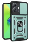 BFS  İnfinix Hot 30 5G Kılıf Pars Lens Yüzüklü Silikon - Yeşil