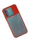 BFS  İnfinix Hot 9 Kılıf Palm Buzlu Kamera Sürgülü Silikon - Kırmızı
