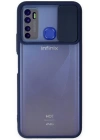 BFS  İnfinix Hot 9 Kılıf Palm Buzlu Kamera Sürgülü Silikon - Lacivert