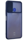 BFS  İnfinix Hot 9 Kılıf Palm Buzlu Kamera Sürgülü Silikon - Lacivert