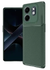 BFS  İnfinix Smart 9 Kılıf Auto Focus Karbon Kapak - Koyu Yeşil