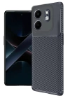BFS  İnfinix Smart 9 Kılıf Auto Focus Karbon Kapak - Lacivert