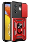 BFS  İnfinix Zero 30 4G Kılıf Pars Lens Yüzüklü Silikon - Kırmızı