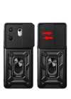 BFS  İnfinix Zero 30 4G Kılıf Pars Lens Yüzüklü Silikon - Siyah
