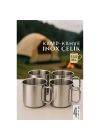 BFS  Inox Çelik Kamp Kupası - Kamp Bardağı 350 ml 4 LÜ SET