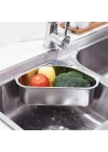 BFS Inox Lavabo Köşe Süzgeci Organizer 304 Paslanmaz Çelik