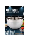 BFS  Inox Ölçekli Derin Kase  - 22 Cm 1.6 Litre Karıştırma Kabı Profesyonel 304 Paslanmaz Çelik