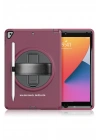 BFS iPad 10.2 (7.nesil) Kılıf Hand Strap Tablet Kılıfı - Mürdüm