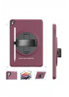BFS iPad 10.2 (7.nesil) Kılıf Hand Strap Tablet Kılıfı - Mürdüm