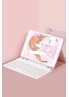 BFS  iPad Pro 12.9 (2024) Kılıf KC01 Smart Klavyeli Tablet Kılıfı - Pembe
