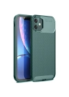 BFS  iPhone 11 Kılıf Auto Focus Karbon Kapak - Koyu Yeşil
