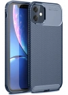 BFS  iPhone 11 Kılıf Auto Focus Karbon Kapak - Lacivert