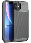 BFS  iPhone 11 Kılıf Auto Focus Karbon Kapak - Siyah
