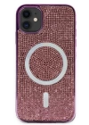 BFS  iPhone 11 Kılıf Diamond Magsafe Kapak - Derin Mor