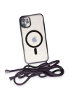 BFS  iPhone 11 Kılıf Divo Lazer Askılı Magsafe Kapak - Derin Mor