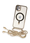 BFS  iPhone 11 Kılıf Divo Lazer Askılı Magsafe Kapak - Gold