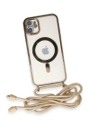 BFS  iPhone 11 Kılıf Divo Lazer Askılı Magsafe Kapak - Gold