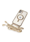 BFS  iPhone 11 Kılıf Divo Lazer Askılı Magsafe Kapak - Gold