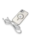 BFS  iPhone 11 Kılıf Divo Lazer Askılı Magsafe Kapak - Gümüş