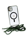 BFS  iPhone 11 Kılıf Divo Lazer Askılı Magsafe Kapak - Koyu Yeşil