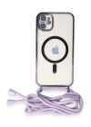 BFS  iPhone 11 Kılıf Divo Lazer Askılı Magsafe Kapak - Lila