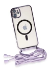 BFS  iPhone 11 Kılıf Divo Lazer Askılı Magsafe Kapak - Lila