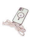 BFS  iPhone 11 Kılıf Divo Lazer Askılı Magsafe Kapak - Pembe