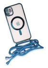 BFS  iPhone 11 Kılıf Divo Lazer Askılı Magsafe Kapak - Sierra Blue
