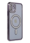 BFS  iPhone 11 Kılıf Joke Simli Magneticsafe Kılıf - Derin Mor