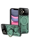 BFS  iPhone 11 Kılıf Joy Lens Standlı Kapak - Koyu Yeşil