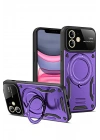 BFS  iPhone 11 Kılıf Joy Lens Standlı Kapak - Mor