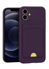 BFS  iPhone 11 Kılıf Kelvin Kartvizitli Silikon - Derin Mor