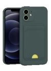 BFS iPhone 11 Kılıf Kelvin Kartvizitli Silikon - Koyu Yeşil
