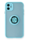 BFS  iPhone 11 Kılıf Montreal Yüzüklü Silikon Kapak - Buz Mavi
